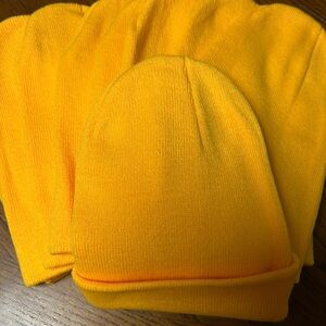 Bundle of 9 Bright Yellow Beanie Hats